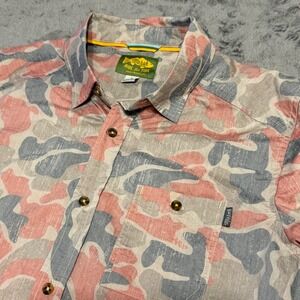 Marsh Wear Ride the Tide Camo Button‎ Up Long Sleeve Shirt Men's Size S